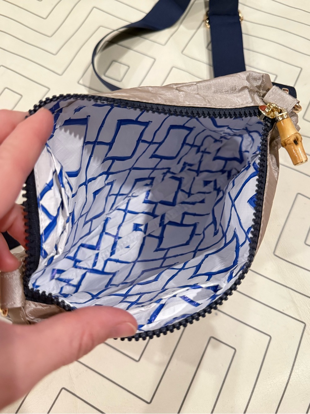 NWT Bourbon & Bamboo Champagne Crossbody Purse - Picture 8 of 12